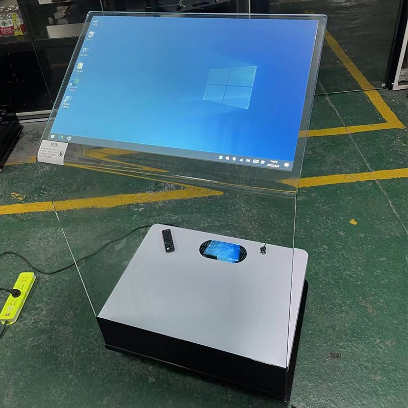 30 လက်မအရွယ် Transparent Tempered glass Interective Projector Kiosk